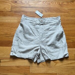 LOFT High Waist Cream Shorts